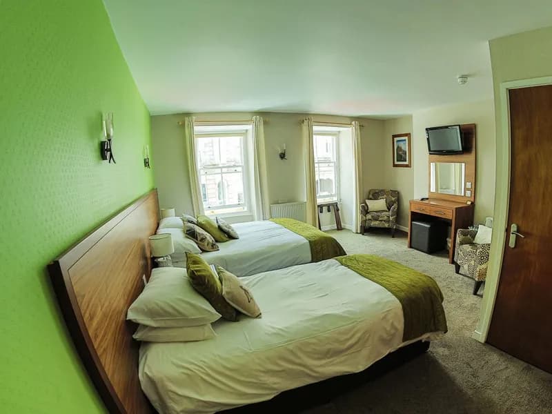 The family room at the Queens Head with a double and a single bed